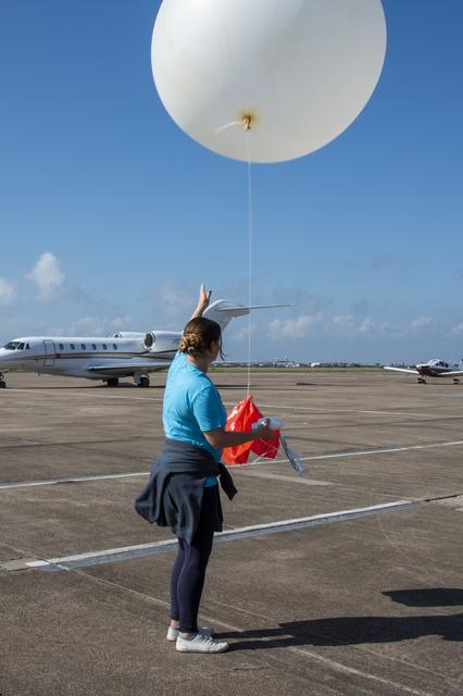 NASA image: NASA Meteorologists Launch Weather Balloon Before Research Flight