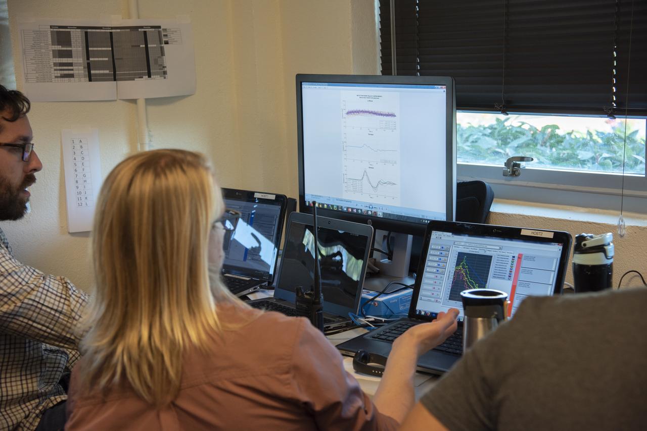 While NASA’s F/A-18 goes supersonic off the coast, a team of researchers monitor the flight and operate multiple sound monitor stations around Galveston and its surrounding area. This allows NASA to obtain accurate sound level data, which gets matched to community response data.