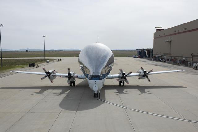NASA image: NASA’s Super Guppy Arrives to Armstrong Building 703 for Maintenance