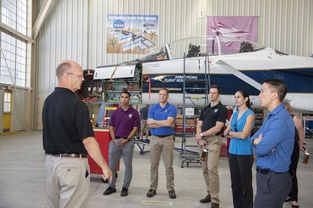 NASA image: Astronauts Tour Aircraft Hangar at Armstrong Flight Research Center