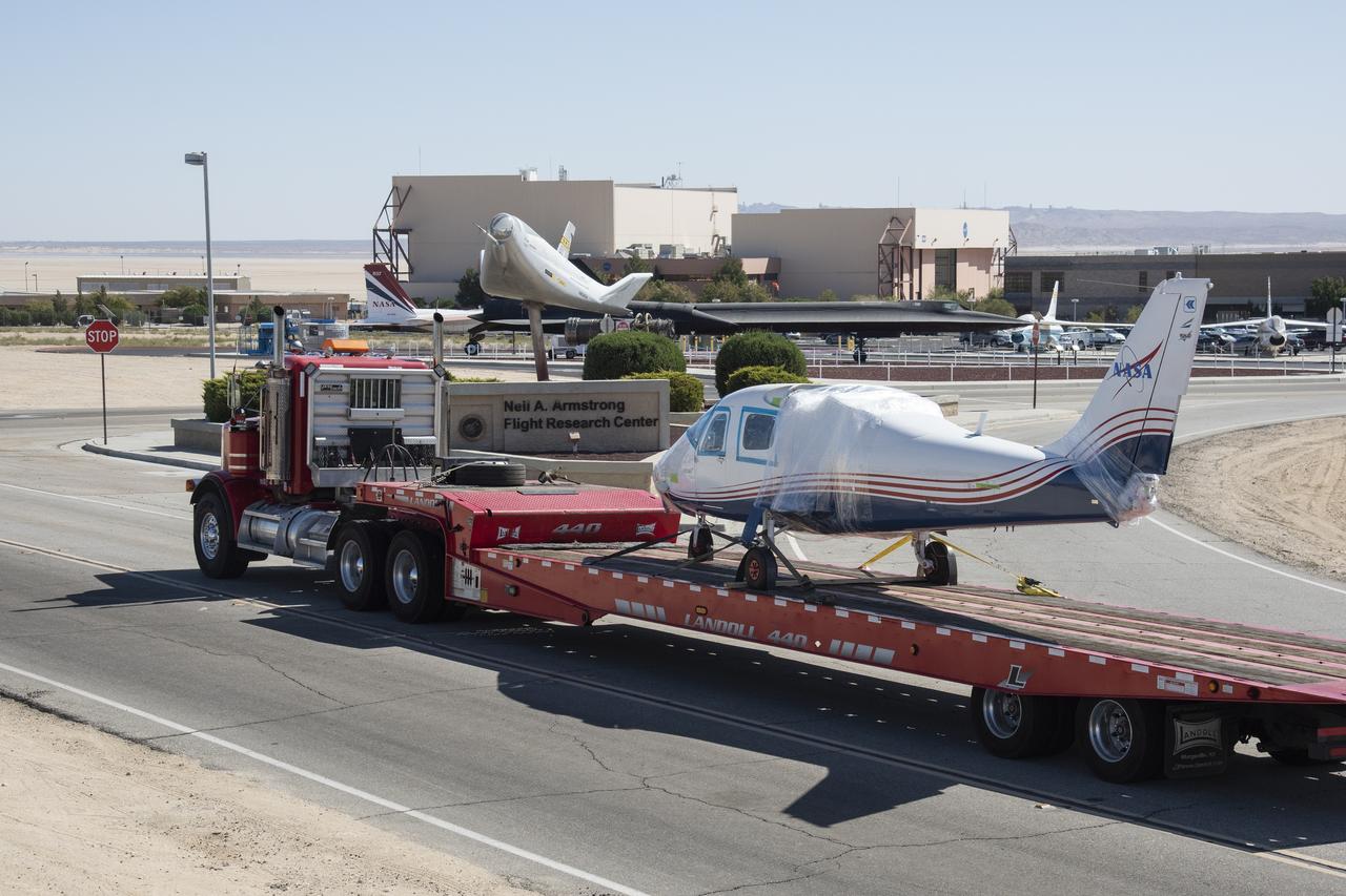 NASA's all-electric X-57 Maxwell, in its Mod II configuration, arrives at NASA's Armstrong Flight Research Center in Edwards, California. The X-plane was delivered by prime contractor Empirical Systems Aerospace of San Luis Obispo, California, in two parts, with the wing separated from the fuselage, to aid in a more timely delivery. X-57 is NASA's first crewed X-plane in two decades, and seeks to further advance the design and airworthiness process for distributed electric propulsion technology for general aviation aircraft.