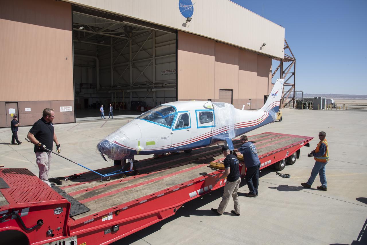 NASA's X-57 Maxwell, the agency's first all-electric X-plane and first crewed X-planed in two decades, is delivered to NASA's Armstrong Flight Research Center in Edwards, California in its Mod II configuration. The first of three primary modifications for the project, Mod II involves testing of the aircraft's cruise electric propulsion system. Delivery to NASA from prime contractor Empirical Systems Aerospace of San Luis Obispo, California, marks a major milestone for the project, at which point the vehicle is reintegrated for ground tests, to be followed by taxi tests, and eventually, flight tests. X-57's goal is to further advance the design and airworthiness process for distributed electric propulsion technology for general aviation aircraft, which can provide multiple benefits to efficiency, emissions, and noise.