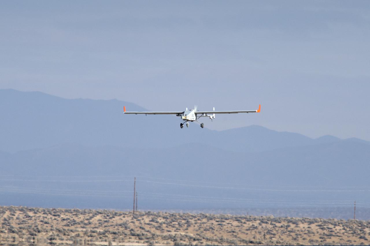 The TigerShark unmanned aircraft by Navmar Applied Sciences Corporation flew over the skies at NASA’s Armstrong Flight Research Center for the Unmanned Aircraft Systems integration in the National Airspace Systems, Flight Test Series Six (FT6) project. FT6 focused on low size weight and power sensors for Detect and Avoid (DAA) operations in controlled airspace to inform the FAA through the RTCA Special Committee DAA Working Group on the phase 2 minimum operational performance standards for DAA and air-to-air radar.