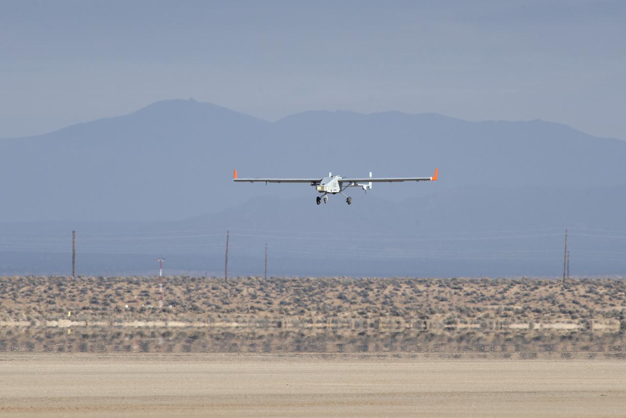 The TigerShark unmanned aircraft by Navmar Applied Sciences Corporation flew over the skies at NASA’s Armstrong Flight Research Center for the Unmanned Aircraft Systems integration in the National Airspace Systems, Flight Test Series Six (FT6) project. FT6 focused on low size weight and power sensors for Detect and Avoid (DAA) operations in controlled airspace to inform the FAA through the RTCA Special Committee DAA Working Group on the phase 2 minimum operational performance standards for DAA and air-to-air radar.