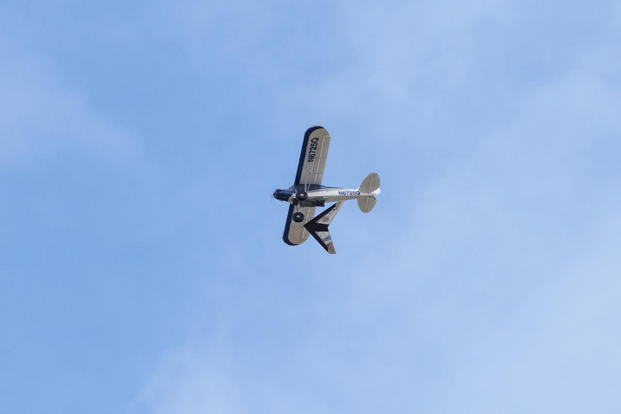 A Prandtl-M prototype is air launched from the Carbon Cub aircraft March 13, 2020, at NASA’s Armstrong Flight Research Center in California. The aircraft is the second of three prototypes of varying sizes to provide scientists with options to fly sensors in the Martian atmosphere to collect weather and landing site information for future human exploration of Mars.