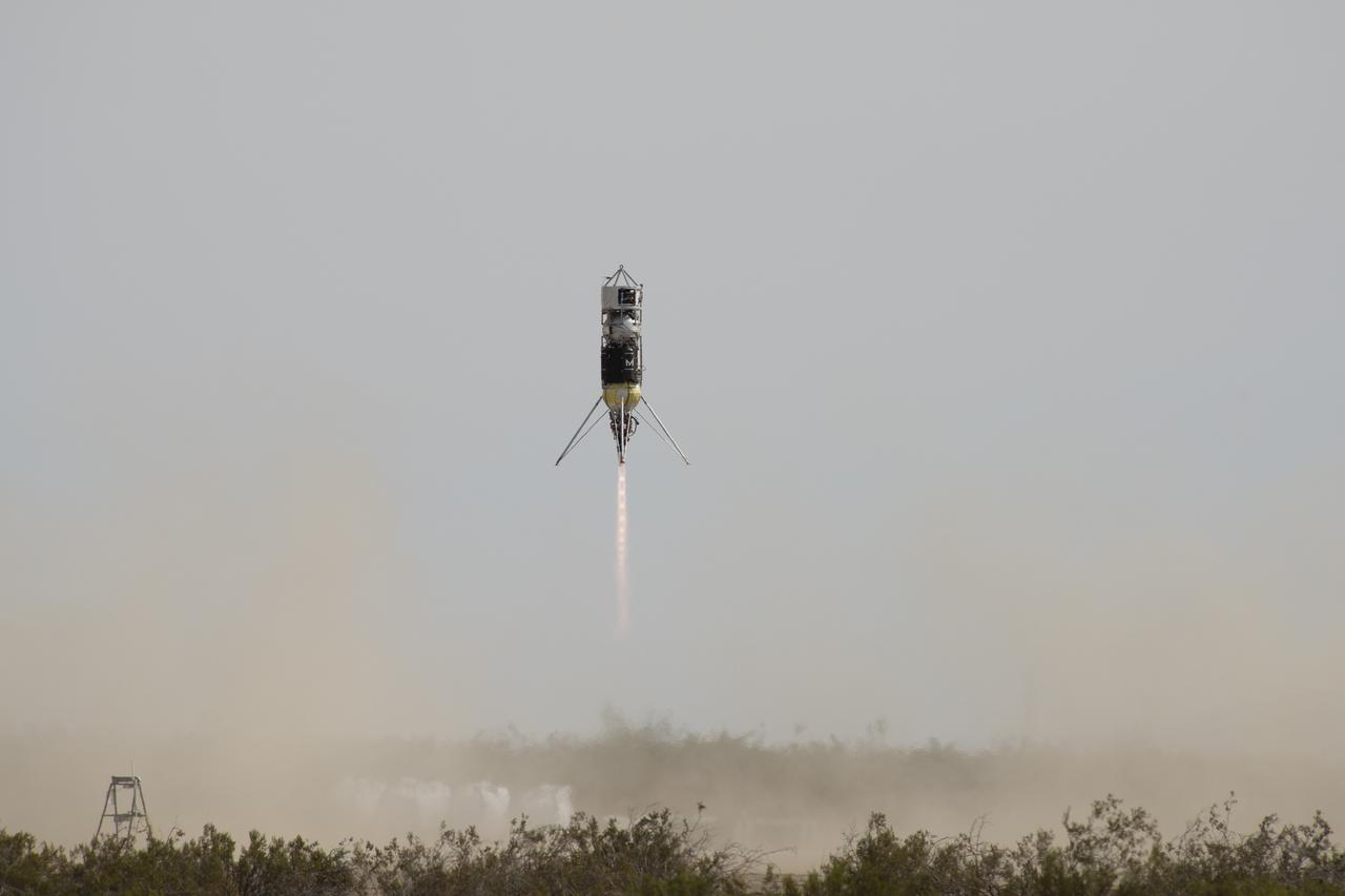Masten Space Systems vertical takeoff vertical landing rocket launched September 10, 2020 to flight test NASA-licensed Psionic navigation doppler lidar technology that enables precision landing on celestial bodies where GPS for navigation only available on Earth is not an option.