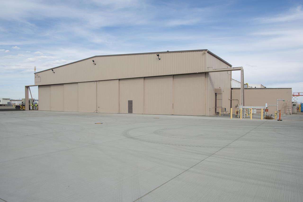 This is how Building 4826, the future home of the X-59 Quiet SuperSonic Technology aircraft, at NASA's Armstrong Flight Research Center in Edwards, California, looks as the building's renovations continue.