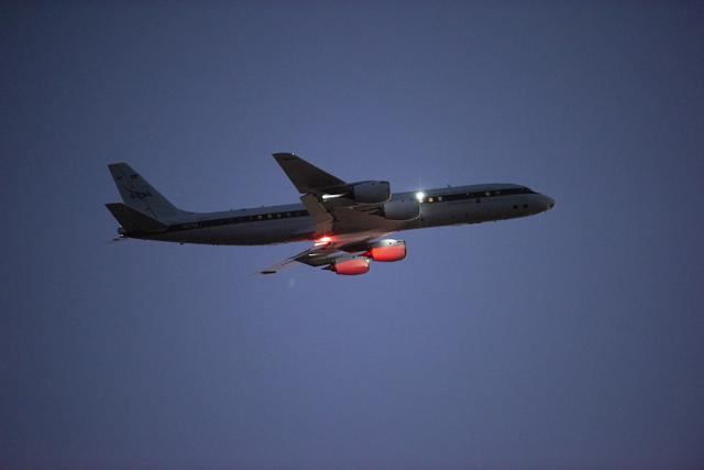 NASA image: DC-8 Sunset Lift Off