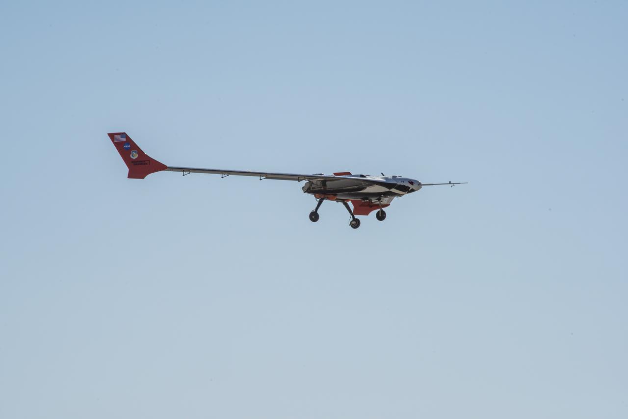 The X-56B remotely piloted aircraft flies the first of a new flight series. The flight was April 19 at NASA's Armstrong Flight Research Center in Edwards, California, with partner Northrop Grumman.