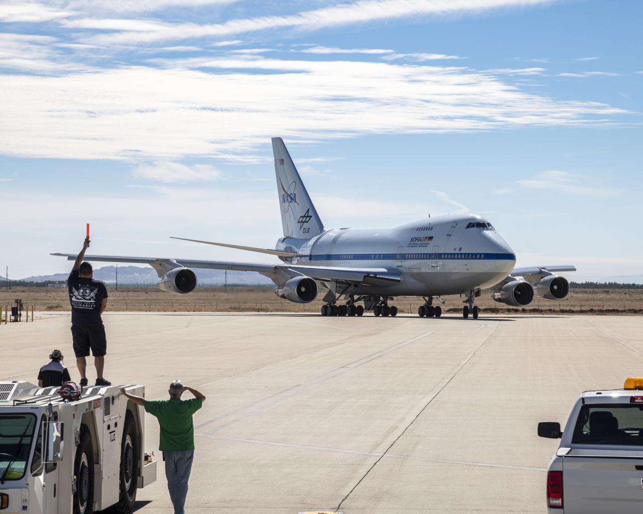 The Stratospheric Observatory for Infrared Astronomy (SOFIA) returns to NASAâ€™s Armstrong Flight Research Center Building 703 on Aug. 11 after a productive month of science flights out of Christchurch International Airport in New Zealand.