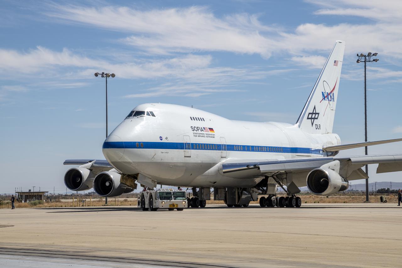 The Stratospheric Observatory for Infrared Astronomy (SOFIA) returns to NASAâ€™s Armstrong Flight Research Center Building 703 on Aug. 11 after a productive month of science flights out of Christchurch International Airport in New Zealand.