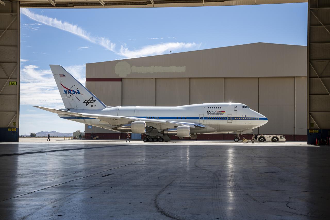The Stratospheric Observatory for Infrared Astronomy (SOFIA) returns to NASAâ€™s Armstrong Flight Research Center Building 703 on Aug. 11 after a productive month of science flights out of Christchurch International Airport in New Zealand.