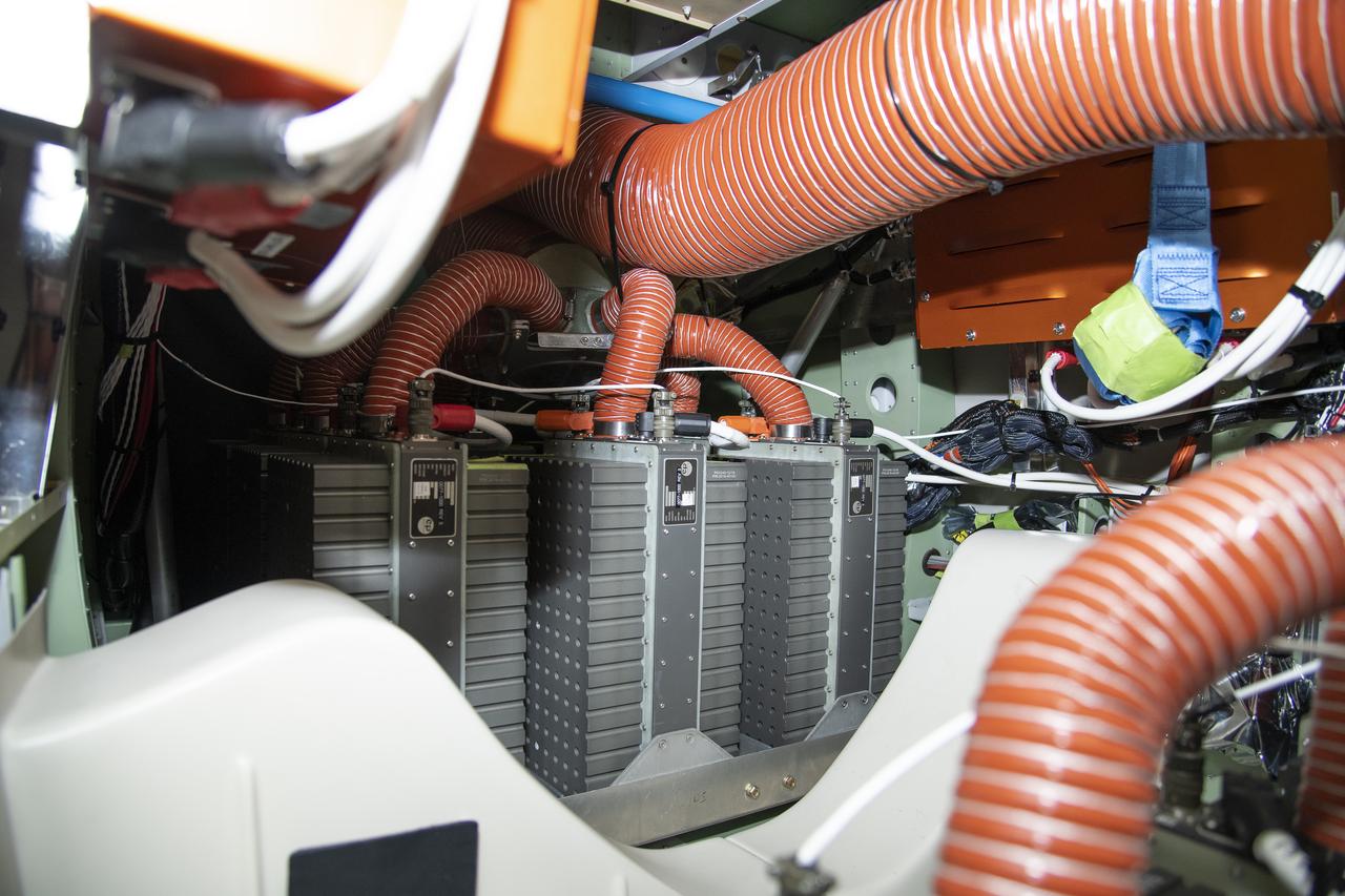 NASA's all-electric X-57 project team installed two 400-pound lithium-ion battery packs in the cabin of the plane in 2022 at NASA's Armstrong Flight Research Center in California. The X-57 project team repeatedly tested the batteries to ensure they can safely power the aircraft for an entire flight, and designed custom, lightweight cases to keep the batteries secure.