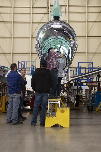 NASA image: Engine Installed on NASA’s X-59 Experimental Aircraft