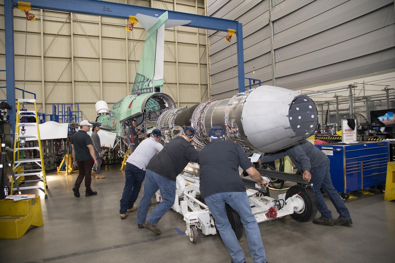 The engine that will power NASAâ€™s quiet supersonic X-59 in flight is installed, marking a major milestone in the experimental aircraftâ€™s journey toward first flight. The installation of the F414-GE-100 engine at Lockheed Martinâ€™s Skunk Works facility brings the vehicle close to the completion of its assembly.
