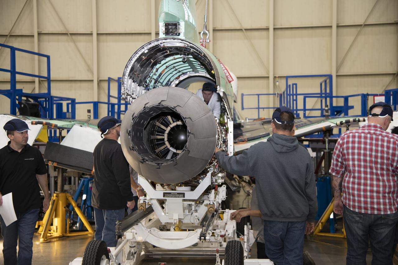 The engine that will power NASAâ€™s quiet supersonic X-59 in flight is installed, marking a major milestone in the experimental aircraftâ€™s journey toward first flight. The installation of the F414-GE-100 engine at Lockheed Martinâ€™s Skunk Works facility brings the vehicle close to the completion of its assembly.