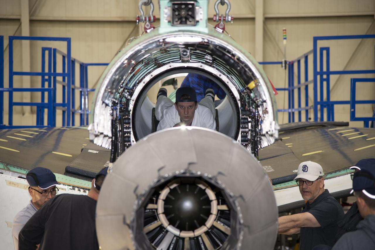 The engine that will power NASAâ€™s quiet supersonic X-59 in flight is installed, marking a major milestone in the experimental aircraftâ€™s journey toward first flight. The installation of the F414-GE-100 engine at Lockheed Martinâ€™s Skunk Works facility brings the vehicle close to the completion of its assembly.