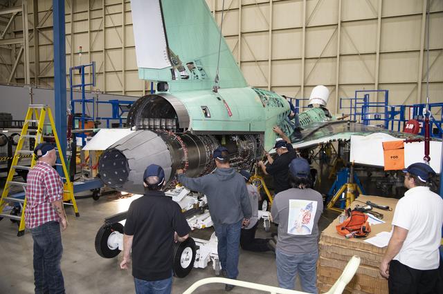 NASA image: Engine Installed on NASAâ€™s X-59 Experimental Aircraft