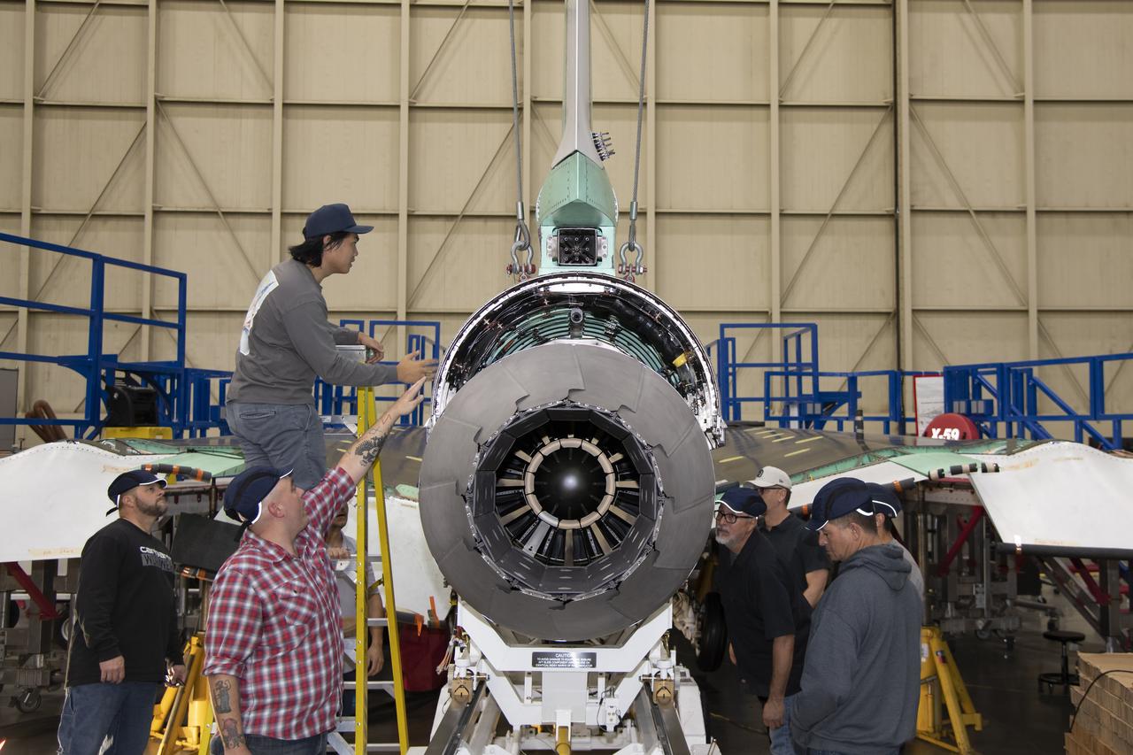 The engine that will power NASAâ€™s quiet supersonic X-59 in flight is installed, marking a major milestone in the experimental aircraftâ€™s journey toward first flight. The installation of the F414-GE-100 engine at Lockheed Martinâ€™s Skunk Works facility brings the vehicle close to the completion of its assembly.
