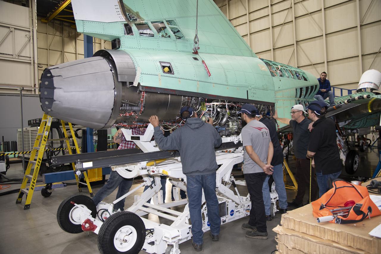 The engine that will power NASAâ€™s quiet supersonic X-59 in flight is installed, marking a major milestone in the experimental aircraftâ€™s journey toward first flight. The installation of the F414-GE-100 engine at Lockheed Martinâ€™s Skunk Works facility brings the vehicle close to the completion of its assembly.