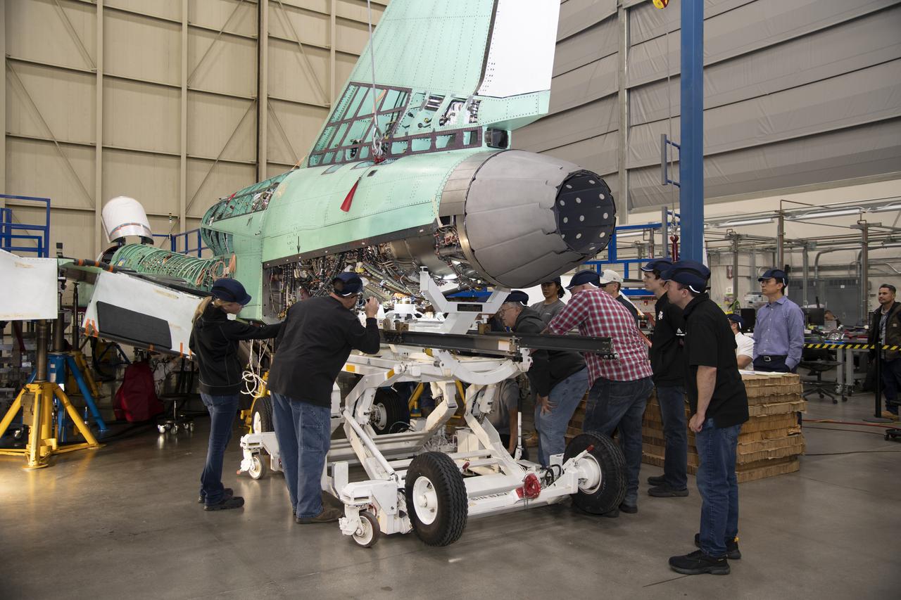 The engine that will power NASAâ€™s quiet supersonic X-59 in flight is installed, marking a major milestone in the experimental aircraftâ€™s journey toward first flight. The installation of the F414-GE-100 engine at Lockheed Martinâ€™s Skunk Works facility brings the vehicle close to the completion of its assembly.