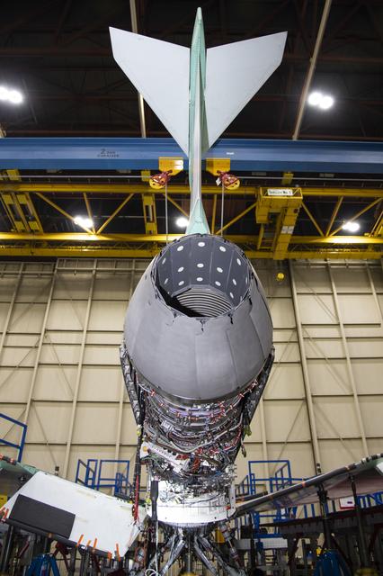 NASA image: Engine Installed on NASA's X-59 Experimental Aircraft