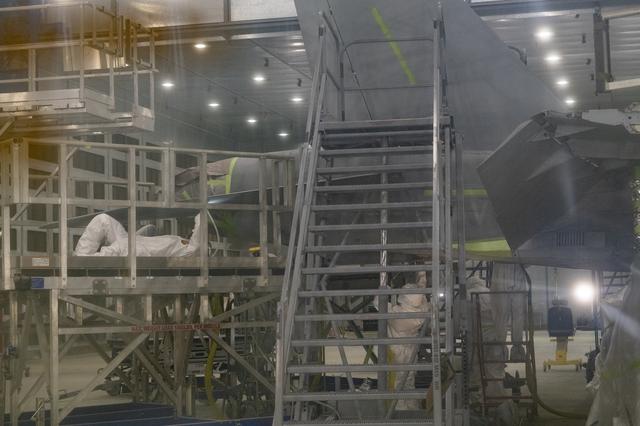 NASA image: NASA 862 Enters Air Force Paint Barn