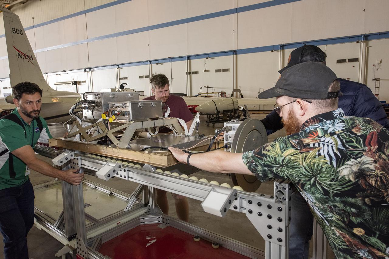 NASA Armstrong’s ER-2 aircraft is uploaded with instruments for its ALOFT mission.  The ER-2 will fly at high altitudes above the Floridian coastline to collect data about the energetic characteristics and behavior of lightning and thunderclouds.  Scientists from the University of Bergen, Norway will interpret that data from the ground and collaborate with NASA pilots to safely collect the most accurate data for this project about the power of lightning. 