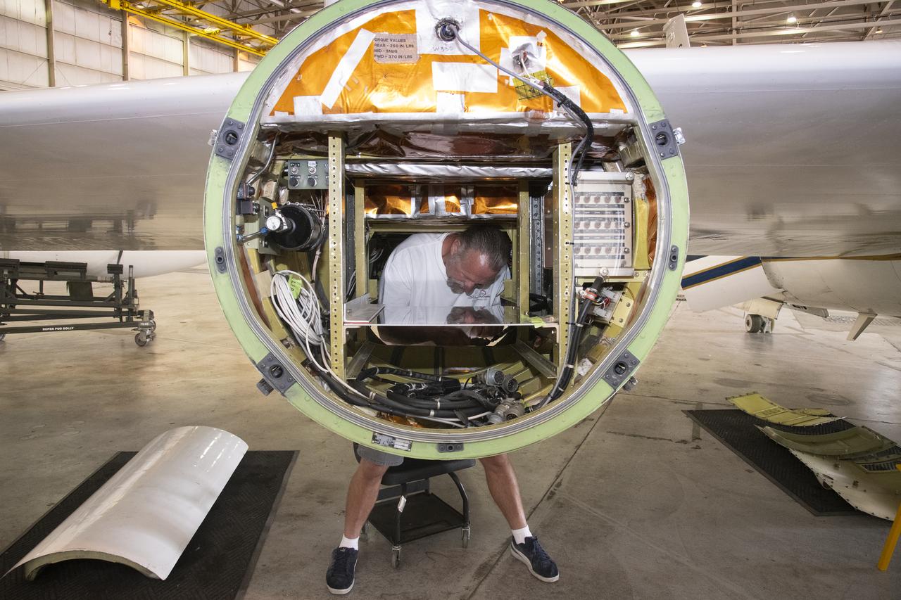 NASA Armstrong’s ER-2 aircraft is uploaded with instruments for its ALOFT mission. The ER-2 will fly at high altitudes above the Floridian coastline to collect data about the energetic characteristics and behavior of lightning and thunderclouds. Scientists from the University of Bergen, Norway will interpret that data from the ground and collaborate with NASA pilots to safely collect the most accurate data for this project about the power of lightning.