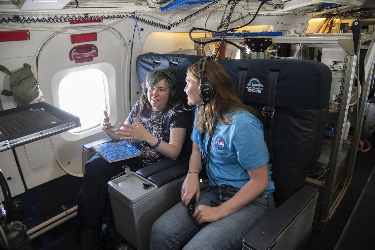 NASA Armstrong’s Student Airborne Research Program celebrates 15 years of success in 2023.  An eight-week summer internship program, SARP offers upper-level undergraduate students the opportunity to acquire hands-on research experience as part of a scientific campaign using NASA Airborne Science Program flying science laboratories—aircraft outfitted specifically for research projects.  Students onboard NASA’s DC-8 aircraft, the largest flying science laboratory in the world, help scientists from NOAA, the National Oceanic and Atmospheric Administration with a science project investigating air quality and non-vehicular pollution sources called AEROMMA, which measures Atmospheric Emissions and Reactions Observed from Megacities to Marine Areas.  In 2023, NASA also introduced a sister program, SARP East to complement the West Coast program.