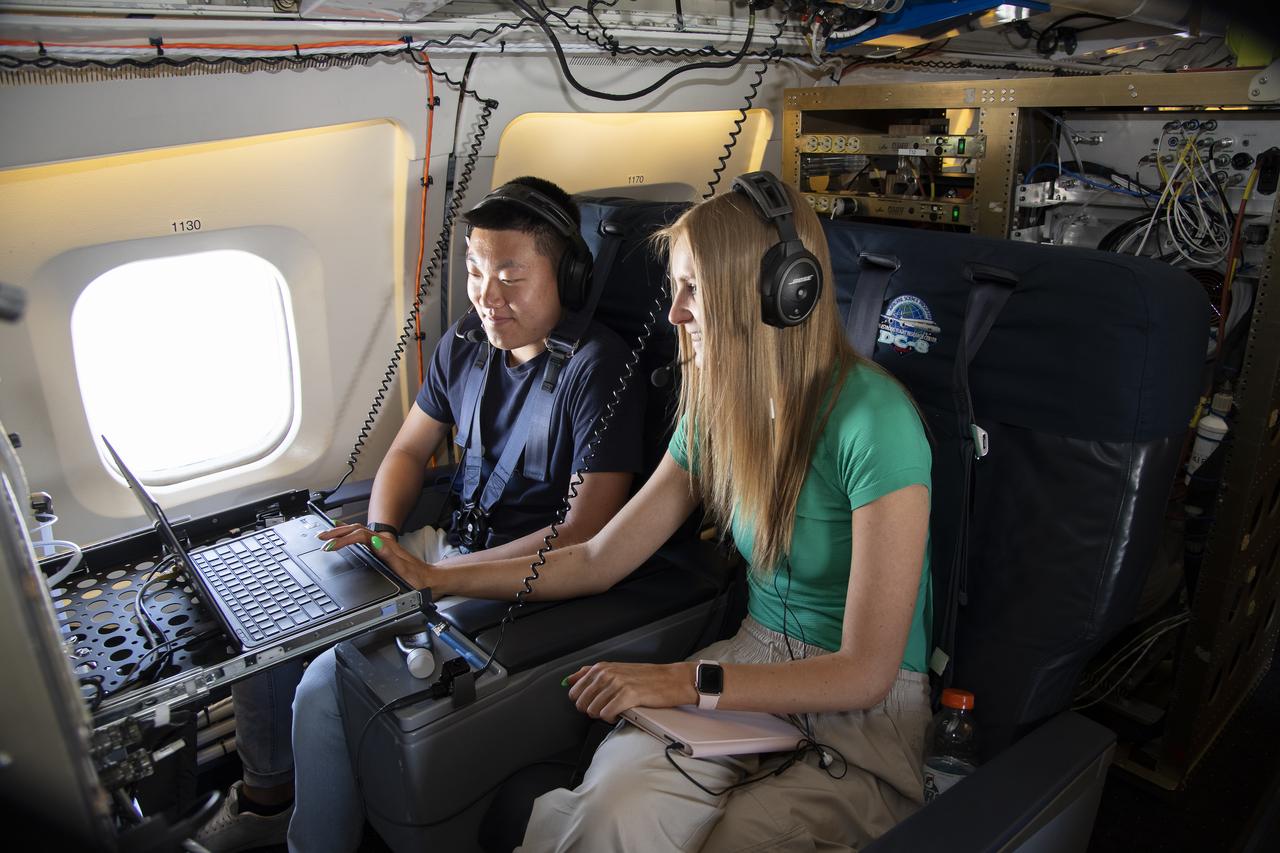 NASA Armstrong’s Student Airborne Research Program celebrates 15 years of success in 2023.  An eight-week summer internship program, SARP offers upper-level undergraduate students the opportunity to acquire hands-on research experience as part of a scientific campaign using NASA Airborne Science Program flying science laboratories—aircraft outfitted specifically for research projects.  Students onboard NASA’s DC-8 aircraft, the largest flying science laboratory in the world, help scientists from NOAA, the National Oceanic and Atmospheric Administration with a science project investigating air quality and non-vehicular pollution sources called AEROMMA, which measures Atmospheric Emissions and Reactions Observed from Megacities to Marine Areas.  In 2023, NASA also introduced a sister program, SARP East to complement the West Coast program.