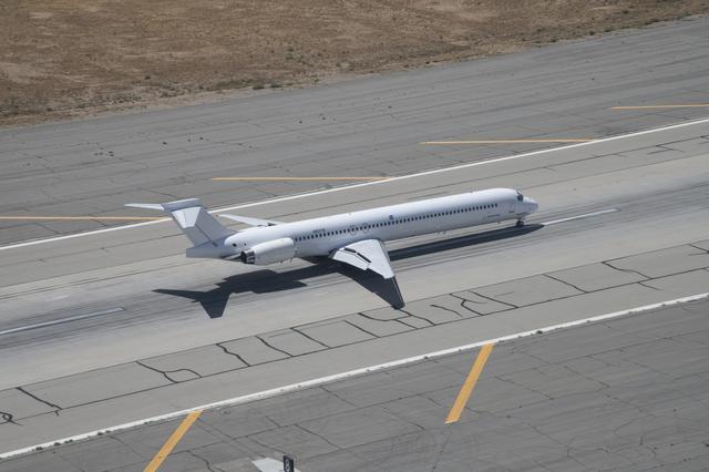 NASA image: Boeing MD-90 flies from Victorville, California to Palmdale, California where it will begin modifications as part of NASA Sustainable Flight Demonstrator