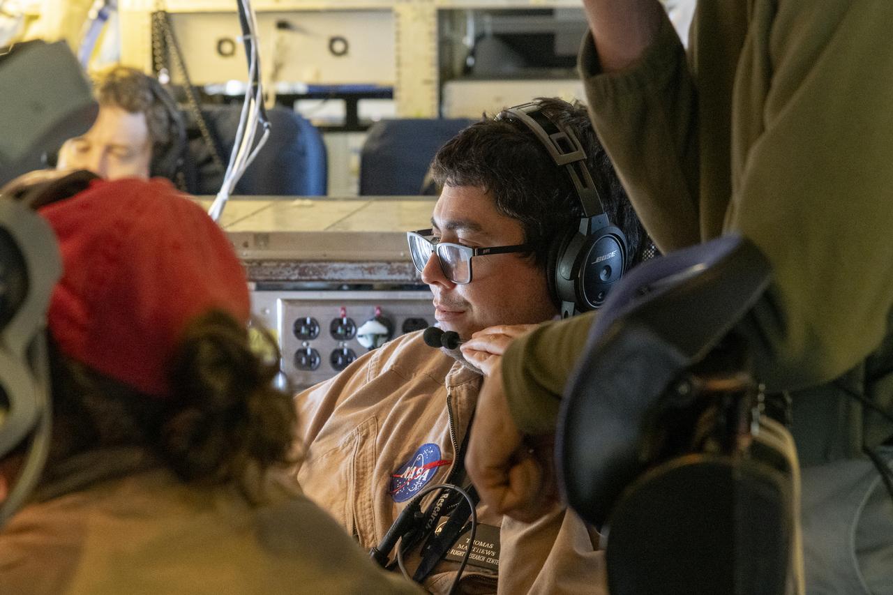 NASA’s DC-8 aircraft from Armstrong Flight Research Center in Edwards, California flies to Everett, Washington to conduct science research about reducing engine particle emissions.  Partners include Boeing, United, General Electric Aerospace, German Aerospace Center (DLR), the FAA, and World Energy.  Boeing’s new passenger aircraft uses revolutionary Sustainable Aviation Fuel, SAF, and NASA’s DC-8 flies behind the Boeing plane to measure its impact throughout flight.  The results of this study will be released publicly to facilitate the improvement of aviation technology worldwide.