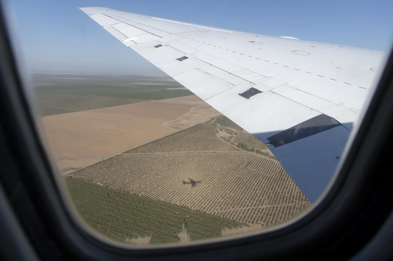 NASA’s DC-8 aircraft from Armstrong Flight Research Center in Edwards, California flies to Everett, Washington to conduct science research about reducing engine particle emissions.  Partners include Boeing, United, General Electric Aerospace, German Aerospace Center (DLR), the FAA, and World Energy.  Boeing’s new passenger aircraft uses revolutionary Sustainable Aviation Fuel, SAF, and NASA’s DC-8 flies behind the Boeing plane to measure its impact throughout flight.  The results of this study will be released publicly to facilitate the improvement of aviation technology worldwide.