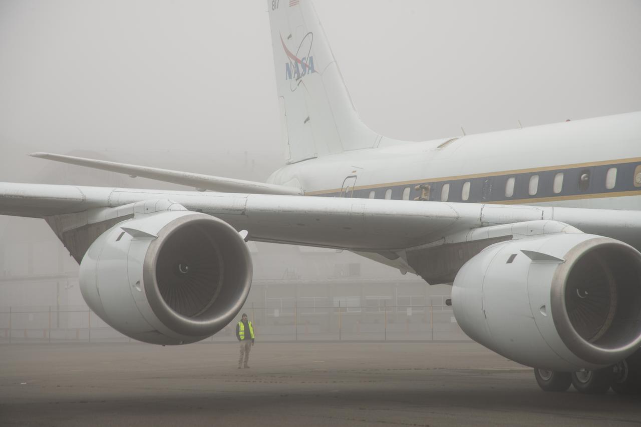 NASA’s DC-8 aircraft from Armstrong Flight Research Center in Edwards, California flies to Everett, Washington to conduct science research about reducing engine particle emissions.  Partners include Boeing, United, General Electric Aerospace, German Aerospace Center (DLR), the FAA, and World Energy.  Boeing’s new passenger aircraft uses revolutionary Sustainable Aviation Fuel, SAF, and NASA’s DC-8 flies behind the Boeing plane to measure its impact throughout flight.  The results of this study will be released publicly to facilitate the improvement of aviation technology worldwide.