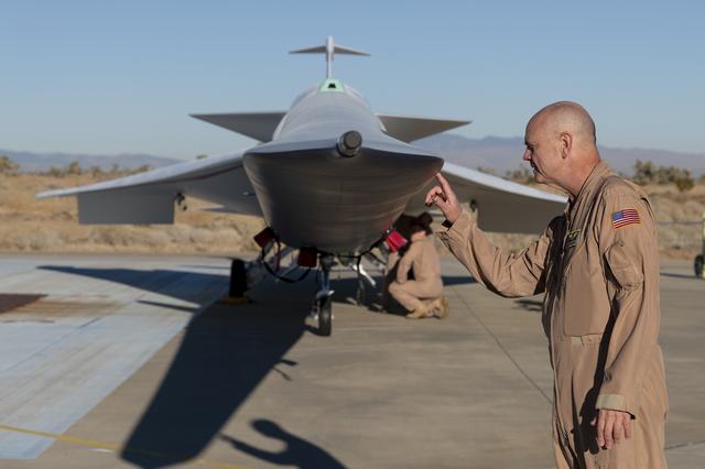 NASA image: NASA Test Pilot Checks Out Painted X-59