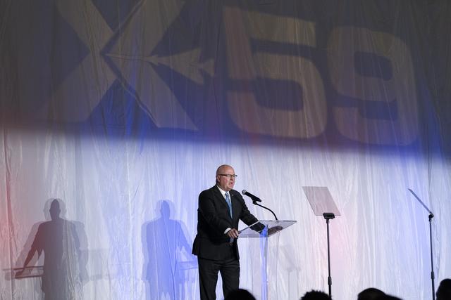 NASA image: Event Host Eric Fox Speaks Prior to X-59 Unveiling