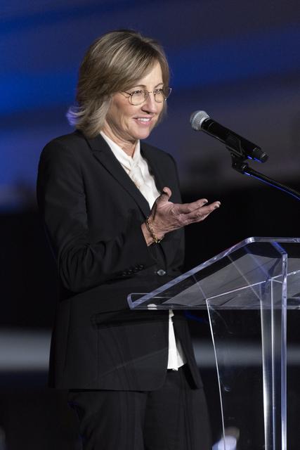 NASA image: Dee Dee Myers Speaks in Front of Unveiled X-59