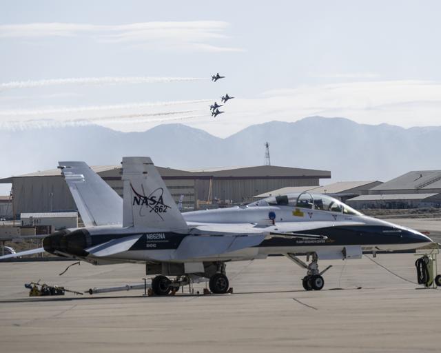 NASA image: U.S. Air Force Thunderbirds Fly Over NASA Armstrong