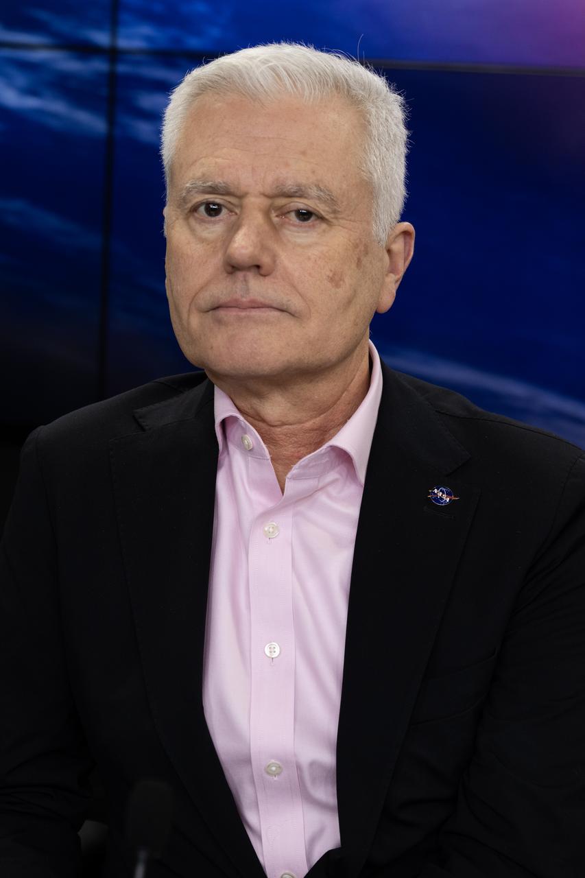 Mark Clampin, acting deputy associate administrator, Science Mission Directorate, NASA Headquarters, participates in a prelaunch news conference on Friday, March 7, 2025, to discuss the upcoming launch of NASA’s SPHEREx (Spectro-Photometer for the History of the Universe, Epoch of Reionization and Ices Explorer) observatory and PUNCH (Polarimeter to Unify the Corona and Heliosphere) satellites at Vandenberg Space Force Base in California. SPHEREx will use its telescope to provide an all-sky spectral survey, creating a 3D map of the entire sky to help scientists investigate the origins of our universe. PUNCH will study origins of the Sun’s outflow of material, or the solar wind, capturing continuous 3D images of the Sun’s corona and the solar wind’s journey into the solar system. Liftoff aboard a SpaceX Falcon 9 rocket is targeted for NET 10:10 p.m. EST (7:10 p.m. PST), Saturday, March 8, 2025, at Space Launch Complex 4 East from Vandenberg Space Force Base in California.