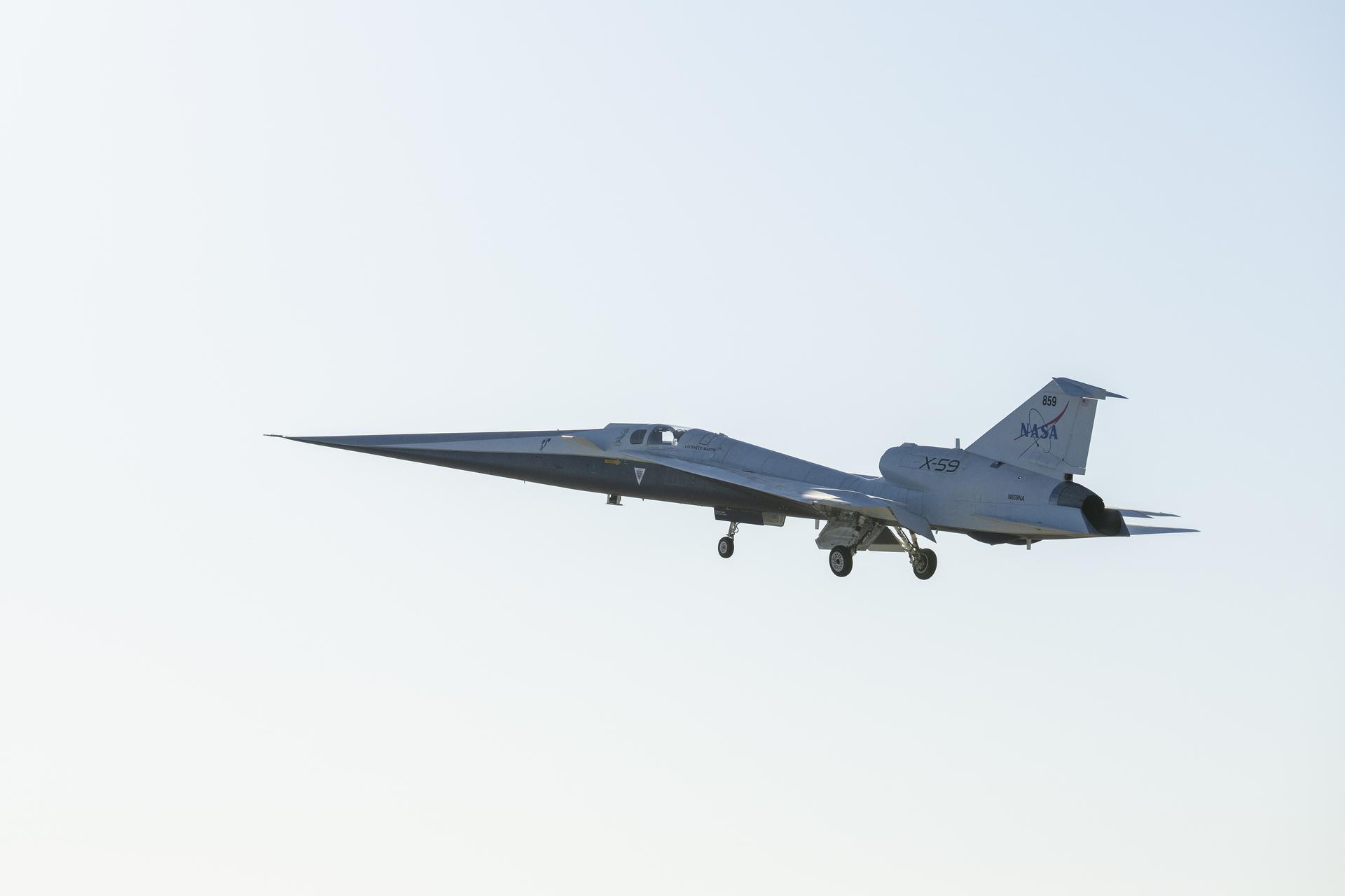NASA’s X-59 quiet supersonic research aircraft took off for its first flight Tuesday, Oct. 28, 2025, from U.S. Air Force Plant 42 in Palmdale, California. The aircraft’s first flight marks the start of flight testing for NASA’s Quesst mission and begins a new chapter in NASA’s aeronautics research legacy.