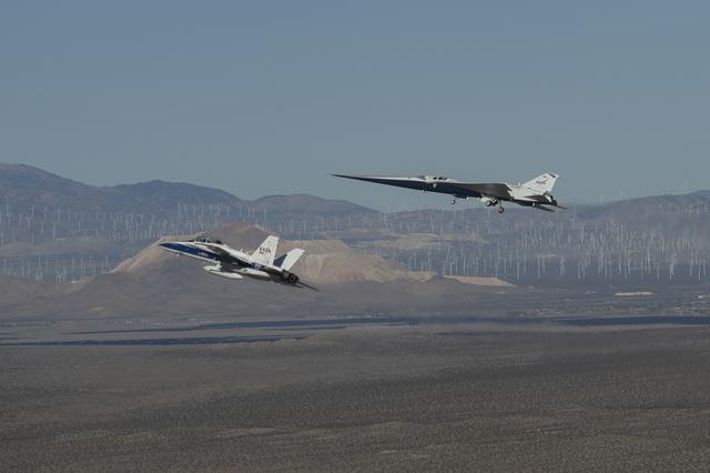 NASA’s X-59 in Flight with F/A-18 Research Aircraft Monitoring