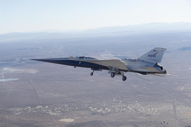 NASA’s X-59 in Flight Above the Mojave Desert