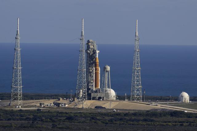 NASA’s Artemis II SLS (Space Launch System) rocket with the Orion spacecraft ...