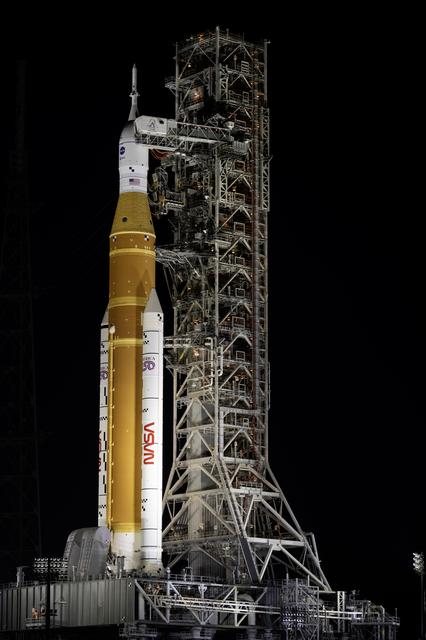 NASA image:  SLS at the pad