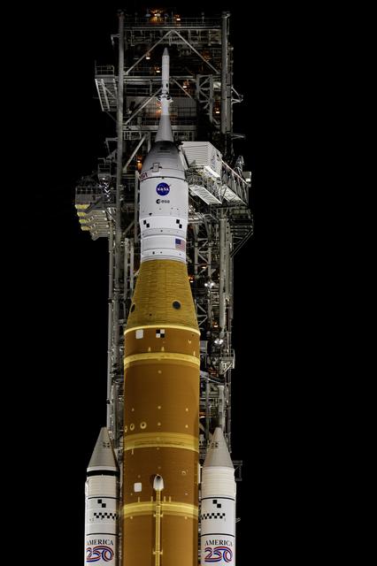 NASA image:  SLS at the pad