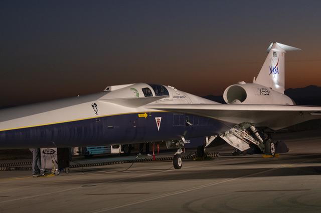 NASA image: NASA’s X-59 During Engine Run Testing at Dawn