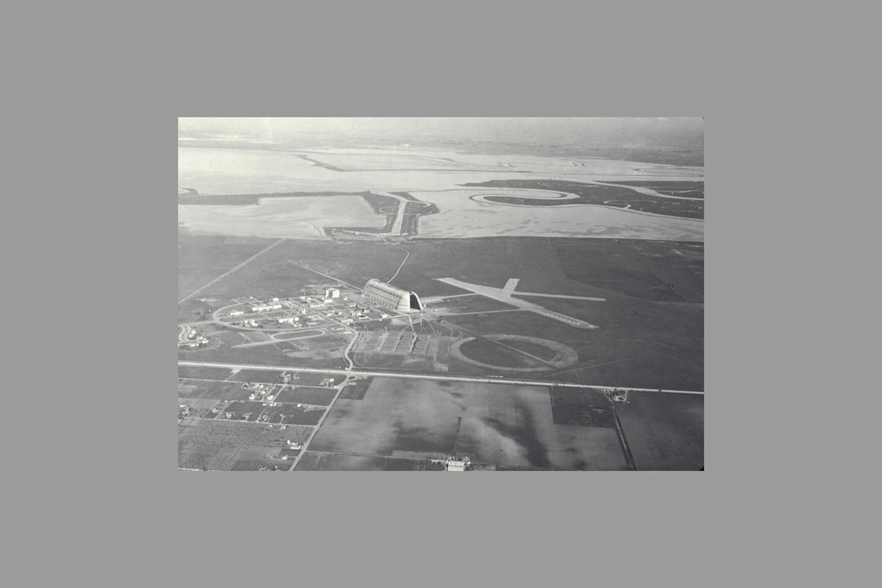 Sometime in 1938 Aerial of Ames Research Center - Moffett Field and Area