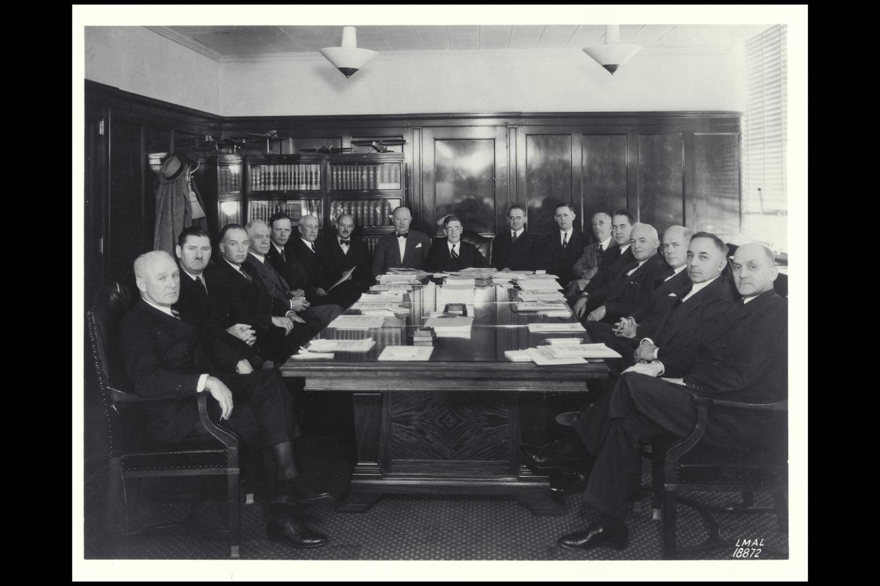Langley Photographer NACA Annual Committee meeting: All Members present - including C Abbot, Arnold, Briggs, Bush, Hester and Lindbergh Ref: Langley No. LMAL-188872