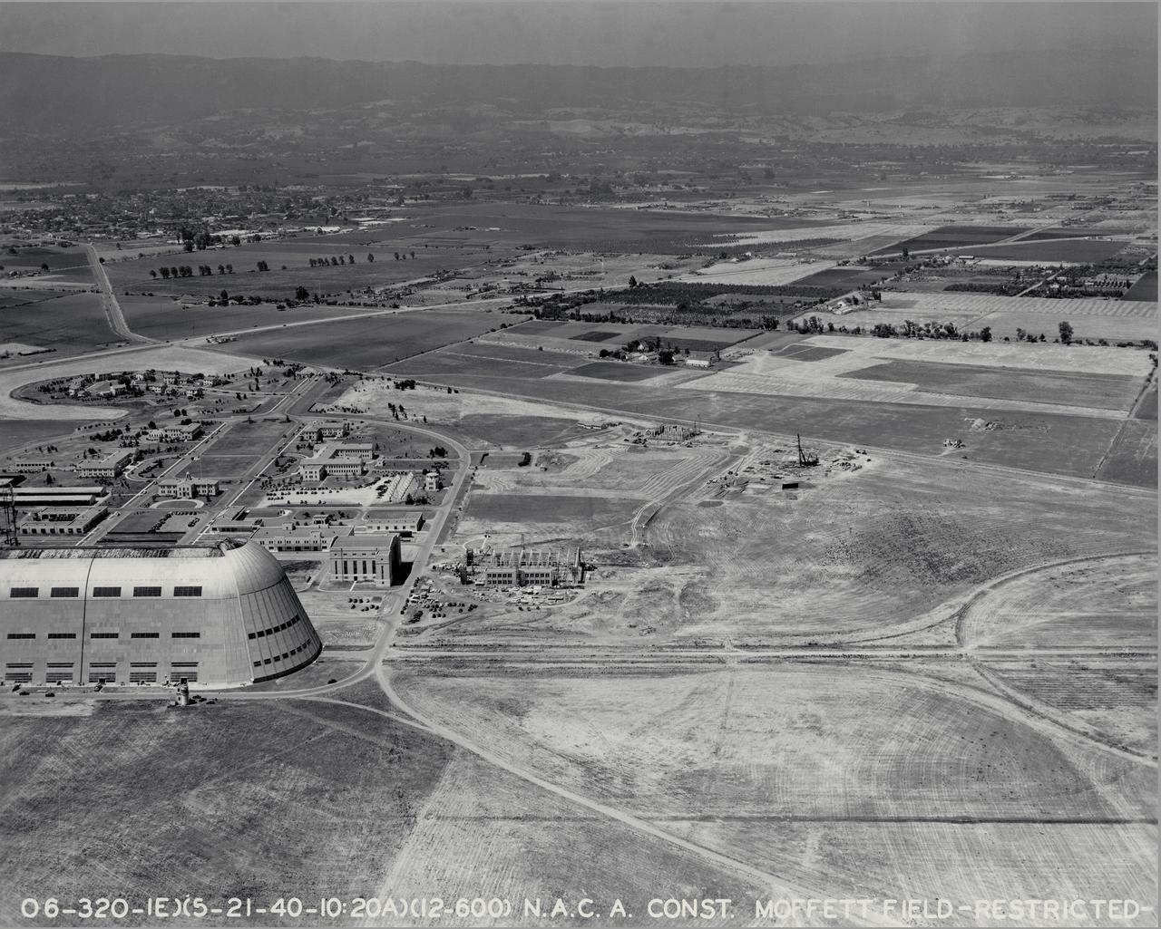 Army Air Photo - General view looking west at Ames Aeronautical Laboratory construction progress